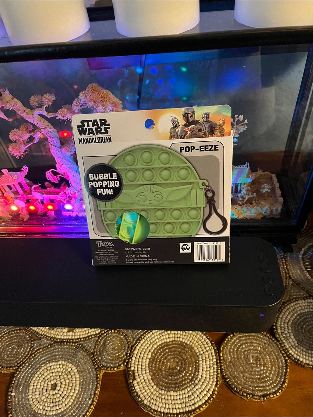 Disney Star Wars The Mandalorian Green Baby Yoda Pop-Eeze Bubble Popper Keychain